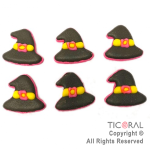 ADORNO SOMBREROS DE BRUJA AZUCAR X 6